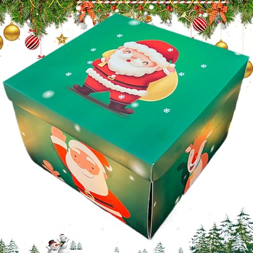 Weihnachtspapier- 23x23x16cm, Partyboxen | Mehrschichtige Taschen Geschenkverpackung - Leckereien Box- überraschende Geschenke Box Geburtstag Geschenk- Geburtstag Weihnachtskiste