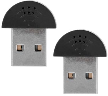 Kukyller Mini microfono USB da 2 pezzi, mini microfono vocale da studio USB portatile registrazione microfono audio per computer PC notebook desktop (Nera)