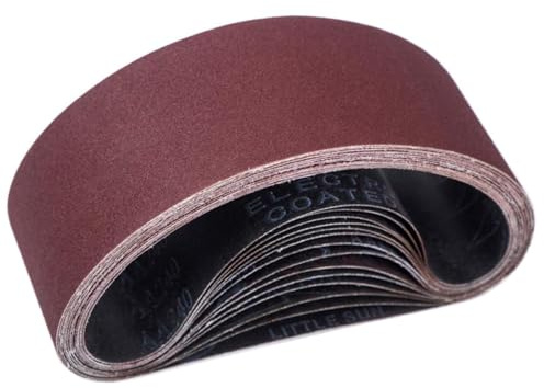 75x533 mm Schleifbänder Set mit 15 Stück(3 x Körnung 80/120/150/240/320) für Bandschleifer stationär, zum Schleifen, Feilen, Schärfen und Entfernen
