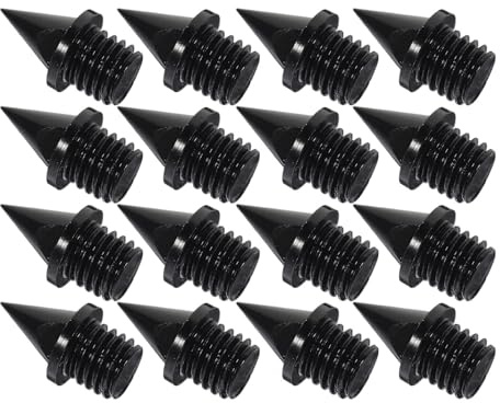 YARNOW 16 Clavos de Repuesto para Zapatillas de Atletismo, Puntas de Pista de Carbono Negras, 16 Piezas, Accesorios para Carreras al Aire Libre y Entrenamiento de Velocidad
