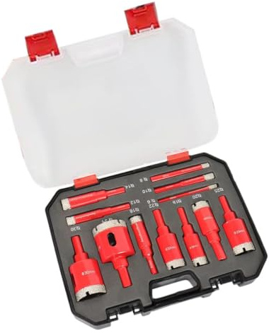 Kit De Para Agujeros De Baldosa - 12 Piezas, Juego De Taladro De Uso, Cortador De Baldosas Vitrificadas De Porcelana De Piedra De Cerámica | Herramientas De Corte De Precisión Para Los