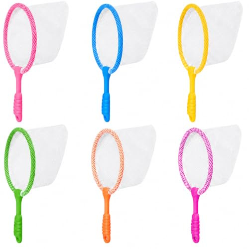6 Pack Fishing Nets With Compact Design - Pond Dipping & Bug Catching | Compact Fishing Nets For Pond Dipping, Ideal For Outdoor Play, Bug Catching, Lightweight With Durable Frames.