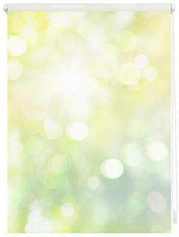 Lichtblick Klemmfix Tageslicht-Rollo mit Motiv, ohne Bohren, Blickdicht, Seitenzugrollo, Made in Germany, Lichtspiel - Grün Gelb 45 x 150 cm (B x L)