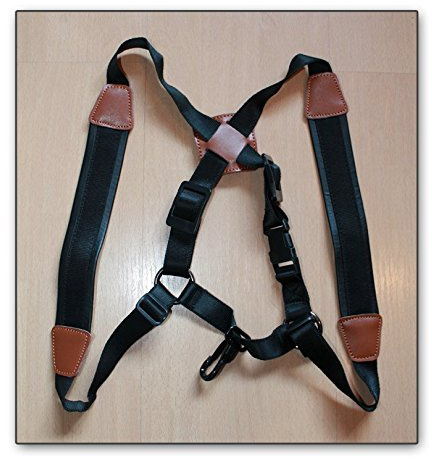 Imbracatura per sax alto, baritono (universale), sassofono contralto, sax tenore. Imbracatura in pelle Soundman®. Tracolla deluxe per sassofono – (Taglia: XS)