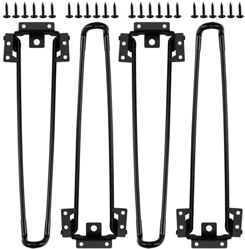 Enenes Klappbare Tischbein 4 PCS Klappbare Haarnadel-Tischbeine 34CM Höhe Hochleistungsklappbares Couchtischbein