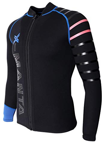 Wetsuit Jacket for Men, 3mm Neoprene Keep Warm Diving Wetsuits Top for Scuba Dive, Surf, Swim, Kayak, Wakeboard Black 3XL