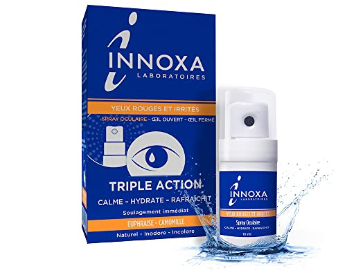 INNOXA Laboratoires - Spray Oculaire Œil et Paupière - Yeux Rouges et Irrités - Conjonctivite Allergique, Irritation, Démangeaison - Soulagement immédiat - Application Douce et Facile - 10ml
