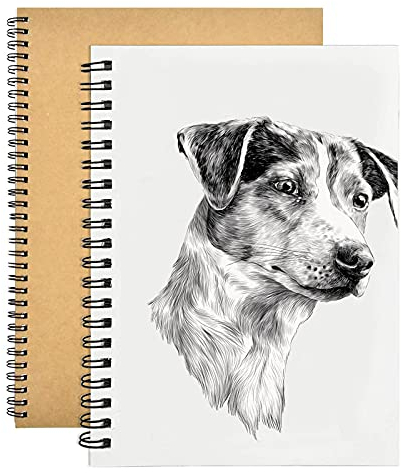 YIPUETERNITY 2 STK Skizzenbuch A4, 150GSM/ 140 Páginas Skizzenbuch, Einfaches Zeichenbuch, Kraftpapier Spirale Blanko Malerei Notizbuch für Erwachsene Kinder Künstler (A)