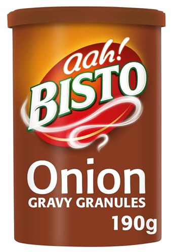 Bisto Onion Gravy Granules, 190 g Drum (1-Pack) | Rich, Flavoursome Gravy, Easy to Use, Perfect for Vegetarian Dishes, Versatile Meal Companion