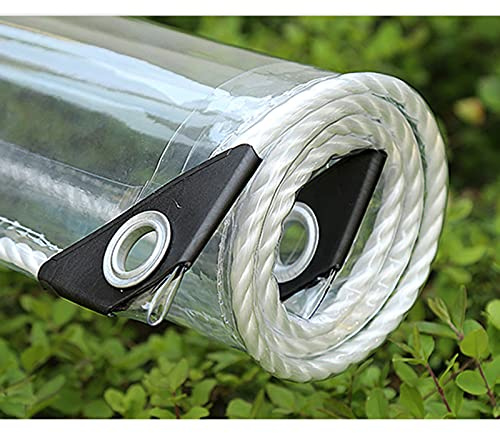 Xrdbfd Telone Impermeabile con Occhielli, Telo Protettivo Trasparente 2,5x4m, Teloni di Copertura in Plastica PVC, Telo Protezione Solare/antigelo per Tetti, Pergolati e Balconi,1.8x2.5m/5.9 * 8.2ft
