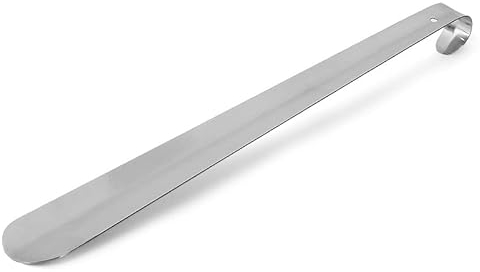 PIQIUQIU 42cm Edelstahl Schuhlöffel Lang | Schuhanzieher Edelstahl Lang zum Stehen | Schnell & Rückenschonend | optimierte Länge 42cm & Breite 1.8mm