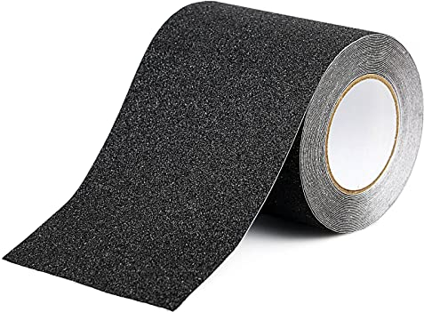 BOMEI PACK Antirutsch Klebeband Streifen mit Selbstklebend, 15cm x 10m Treppe Stufen Band Kleber Rutschfest Klebeband, Hohe Traktion für innen- und Außenbereich Schwarz Wasserfest (15cmx10m)