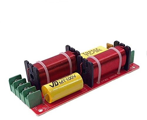 VOANZO 150W Speaker Crossover 2 Way Crossover High and Low Frequency Crossover Crossover Point 2600Hz for HI-FI Bookshelf Speakers Centre Speakers Surround Speakers-Yellow