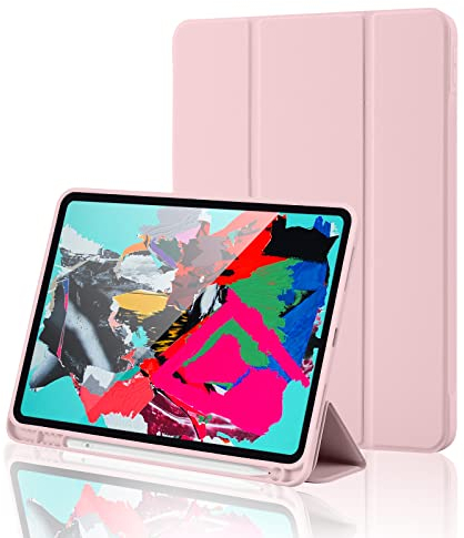 Funda Protectora Compatible con iPad de 10ª generación 10,9 Pulgadas 2022 con portalápices, Soporte Delgado con Carcasa Trasera rígida con Coche Despertador/sueño, Rosa
