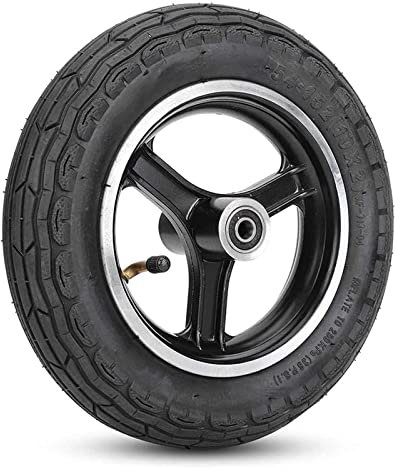 FLBT Elektroroller-Reifen, 10-Zoll-Vorderrad-Rollerreifen, Ersatzreifen aus Gummi und Aluminiumlegierung, Elektroroller-Skateboard-Roller-Ersatzräder, Rollerreifen (schwarz) (schwarz)