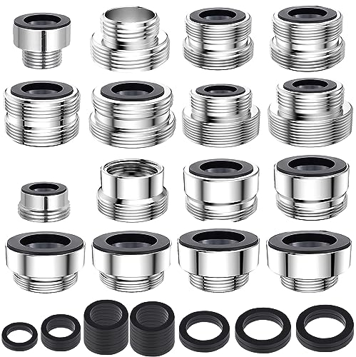 16 pezzi Adattatore per Rubinetto, Adattatori per aeratore da cucina Maschio femmina Adattatore per rubinetto lavello Connessione Tubo da giardino Filtro dell'acqua Tubo standard tramite deviatore