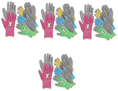 GANAZONO 16 Pairs Kids Gardening Gloves Breathable Reusable Yard Protector | Soft flexible wear resistant material comfortable fit for outdoor garden planting daily yard maintenance 19 x 11 cm