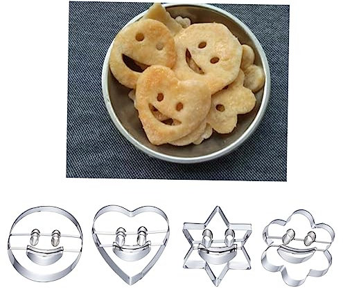 IMIKEYA 4pcs Stainless Steel Vegetable Fruit Cookie Cutters Set Shapes Baking Accessory Easy Operation