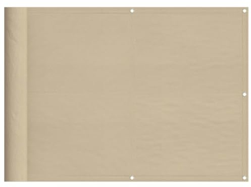 vidaXL Balkon Sichtschutz, Balkonbespannung mit Ösen Seil, Wasserfeste Balkonabdeckung, Balkonverkleidung für Balkon Terrasse, 75x800cm Beige 100% Polyester-Oxford