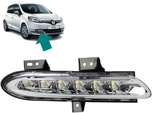 Autocraft Feu de Circulation Phare de Jour DROIT (Coté Passager) Diurne LED compatible pour Renault Grand Scénic 3 Scenic 3 (2012-2016) 266003179R