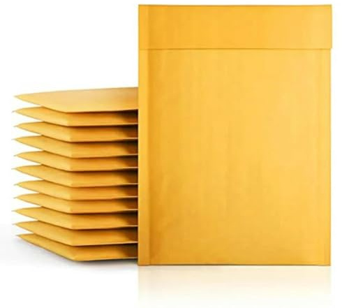 Rosa Versandumschlagtasche, selbstklebende Versandtaschen, gepolsterte Umschlagverpackung, Gelb, 11 x 15 cm, 50 Stück