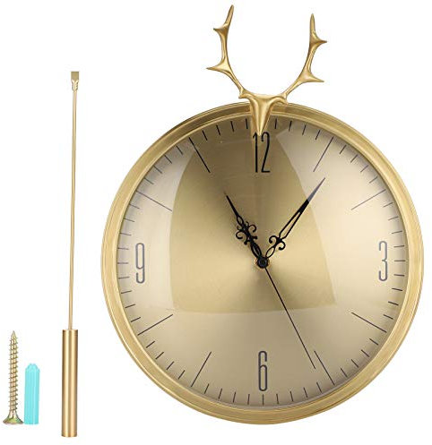 Fdit Wanduhr, Vollmessing-Geweih-Pendeluhr, Elegante Wandbehang-Uhr, Wanddekoration