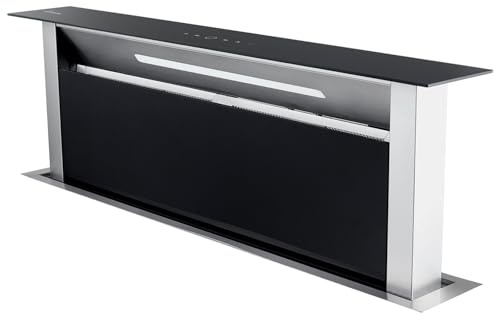 KKT KOLBE Downdraft-Dunstabzug DRAFT870, 87 cm | Tischabzug versenkbar, Edelstahl und schwarzes Glas, SensorTouch-Bedienung, Nachlaufautomatik
