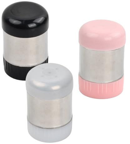 Litinliv Mini Salières, 3 PCS Secoueurs à Epices en Acier Inoxydable, Portable Shakers avec Trous pour Saupoudreuse Cacao, Bouteille D'assaisonnement pour Camping, Restaurant, Barbecue (20ml)