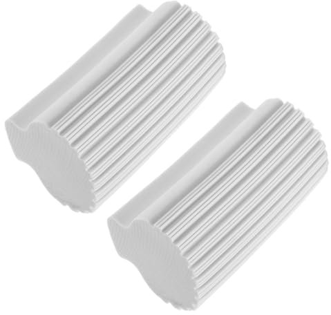 BELLIFFY 2pcs Grey High-density Multi-function Kitchen and Car Washing Sponge Handle, Absorbent Dusting and Dish Cleaning Sponge for Window, Baseboard, and Door Grooves