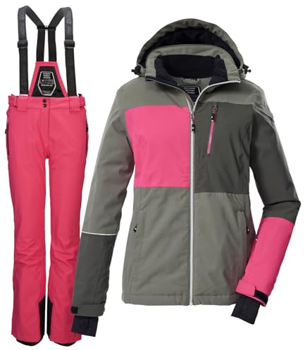 Killtec Damen Skianzug 2 teilig - mit 10.000mm Wassersäule, PFC frei - Skijacke und Skihose im Set