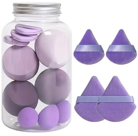 Wusideday 14 Pièces Maquillage Éponge À Fond De Teint Blender, Soft Beauty Sponge Blender, Fondation Mélangeant Le Mélange De Beauté, Humide Et Sec Polyvalent (7 Éponges + 7 Œufs De Beauté)