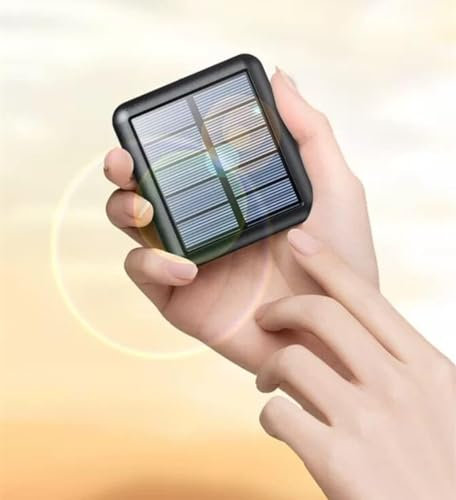 Chargeur Portable Solaire Compact 15000mah Alimentation Mobile Solaire compacte avec 4 câbles intégrés, entrée/Sortie USB C, Mini Chargeur Portable de Batterie pour iPhone, Samsung, Huawei et