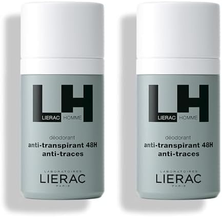 Liérac Homme Antitranspirante 48h Desodorante Roll-On Para Hombre 50ml (Paquete de 2)