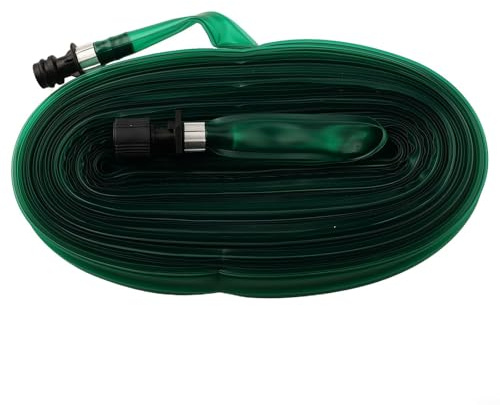 Tubo flessibile da giardino in PVC, sistema di irrigazione piatto per aiuole, orti, arbusti, alberi, sistema di irrigazione del prato con distribuzione uniforme dell'acqua 7,5 m/10 m/15 m, lunghezza