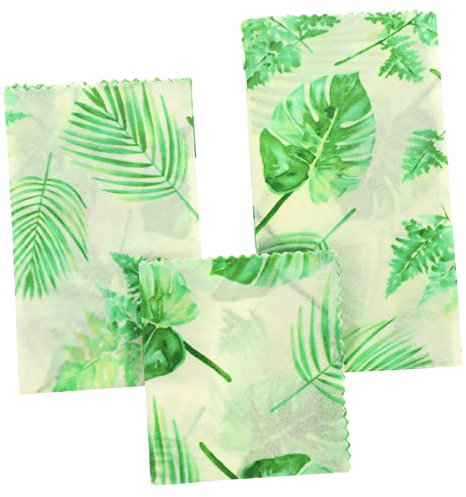 OKUMEYR 3 Pezzi Imballaggio Cera Api per Alimenti Avvolgimenti per Cibo Riutilizzabili Adatti per Frutta e Snack e Leggero