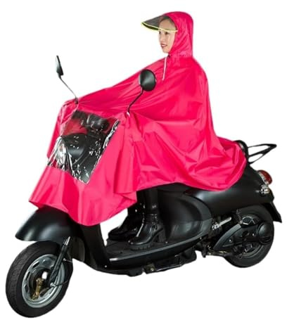 Cycling Rain Poncho Waterproof Reusable Bicycle Full Body, Rain Jacket Coat Men and Women Plastic ﻿(Pink)