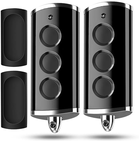 868,3 BiSecur Lot de 2 télécommandes pour ouvre-porte de garage Compatible avec Hörmann HSE4-868-BS Noir