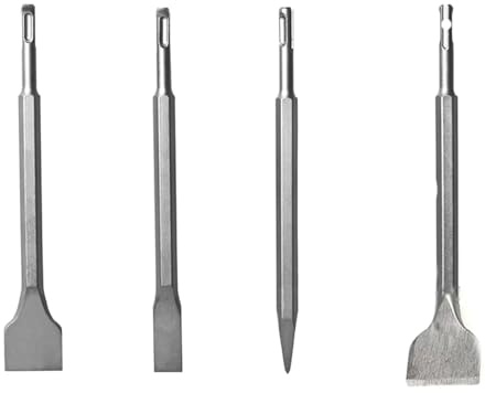 Uqezagpa Juego de 4 cinceles adecuados para carpintería y proyectos de bricolaje con asas redondas ergonómicas y ranuras dobles