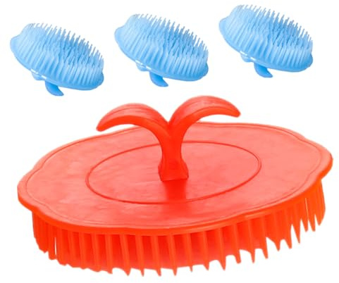 Yardenfun 4 Stück Pe Kopfhautmassagegerät mit Peelingfunktion und Handbetrieb Tiefenreinigung der Haarwurzeln für Dusche und Entspannende Kopfmassage Zufällige Farbe
