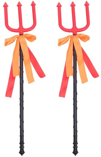 VICASKY 2pezzi Tridente da Re Forcone da Diavolo per Costumi Halloween Accessori Cosplay Design Autentico e Leggero per Feste e Performance