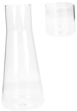 Toyvian Transparent Glass Water Jug Bedside Water Carafe Multi-Function Accessory for Iced Tea Juice Drinks with Classic Elegant Design