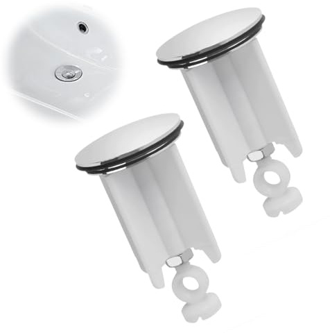 YIPFEN 2 piezas ajustable en altura, Tapón de Lavabo Universal, Drenaje de Calidad, Tapón Fregadero, Desague Lavabo, Válvula para Lavabo Clic Clac, para Cocina, Baño, Desagüe de Lavabo (40 mm)