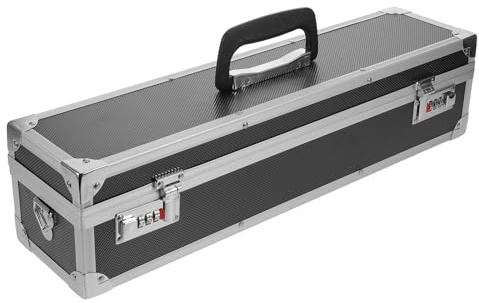 UKCOCO Étui à Couteaux de Chef en Aluminium Noir avec Serrure à Combinaison Mallette de Rangement Robuste à 8 Emplacements Couvercle Anti-Poussière Organiseur Portable Cuisine