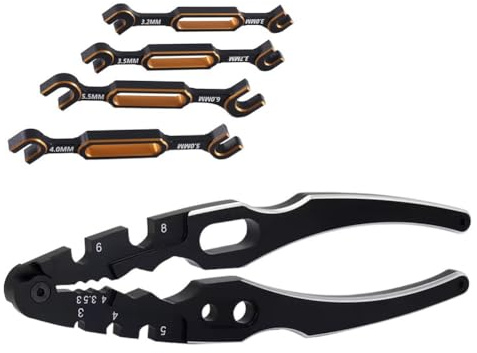 Opatiny Drift Autoschlüssel Set, 3-6mm Einstellbares Werkzeug Kugelgelenk Tuning, 4-teiliges Set mit ergonomischem Griff RC Modell
