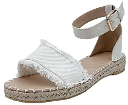Uwdiohq Cinturón Correa De Color Sólido Hebilla Sandalias Pescador Zapatos Casuales Para Mujer Bambas Blancas (Beige, 40) Mules Rehabilitación Sandalia Tacon Talla 42 Cuña Verano Zapatillas