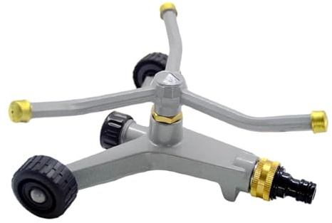 Yunmeryker Irrigatore da Giardino Rotante a 360°, Irrigatore Portatile per Esterni con Testina Rotante