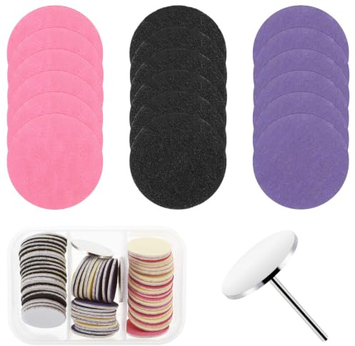 72pcs Replacement Sanding Discs for Electric Foot File with Metal Nail Drill Bit #80#150#240 Grit Round Sanding Paper Discs 25mm Refill Sandpaper Pads for Manicure Pedicure Callus Remover