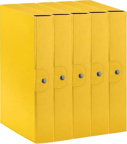 ESSELTE C86 DELSO ORDER Cartella Progetti, 25 x 35 cm, Dorso 6 cm, Giallo, Confezione da 5 Pezzi, 390386090
