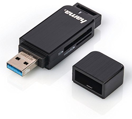 Hama Kartenleser mit Aluminiumgehäuse (SD, SDHC, SDXC, microSD/microSDHC/microSDXC, USB 3.0), schwarz