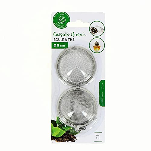 cuisine moi - Boule à thé en INOX diam. 5cm avec sa chainette
